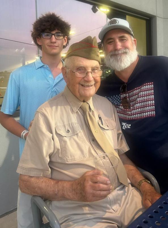 World War II veteran Jack Myers singing national anthem in 2024