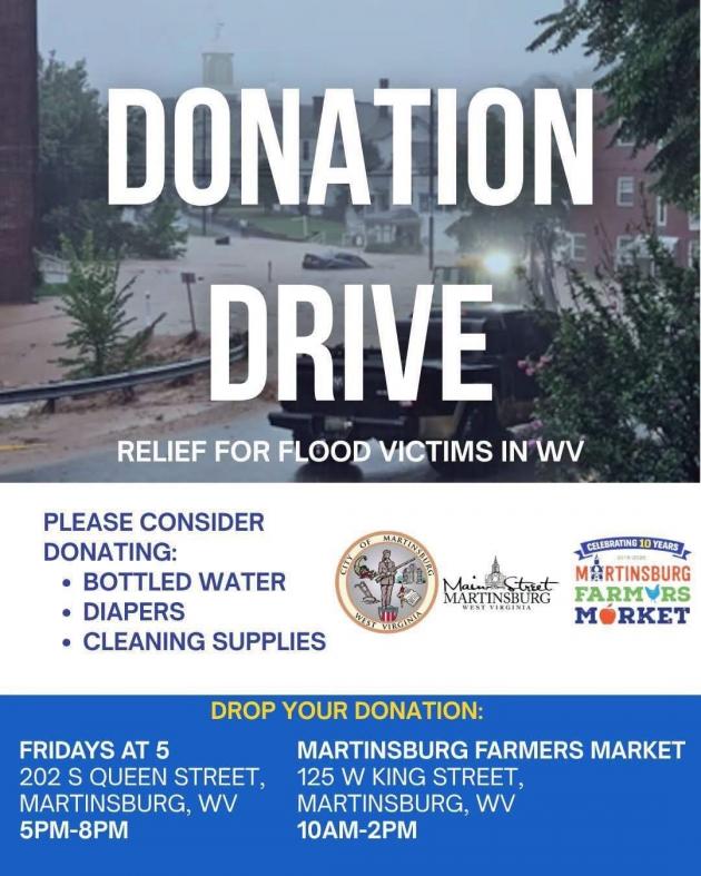 Martinsburg donation drives to aid West Virginia flood victims
